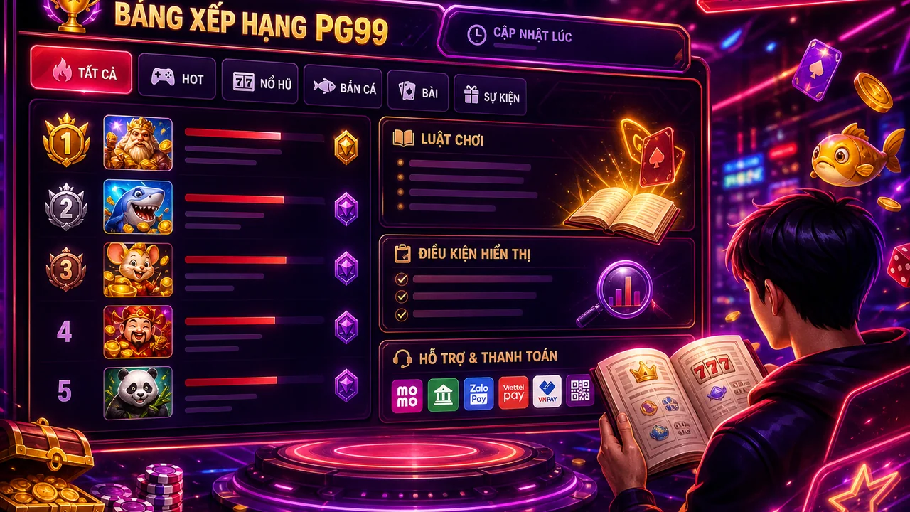 Đọc bảng xếp hạng game đang được quan tâm trên PG99 thế nào?
